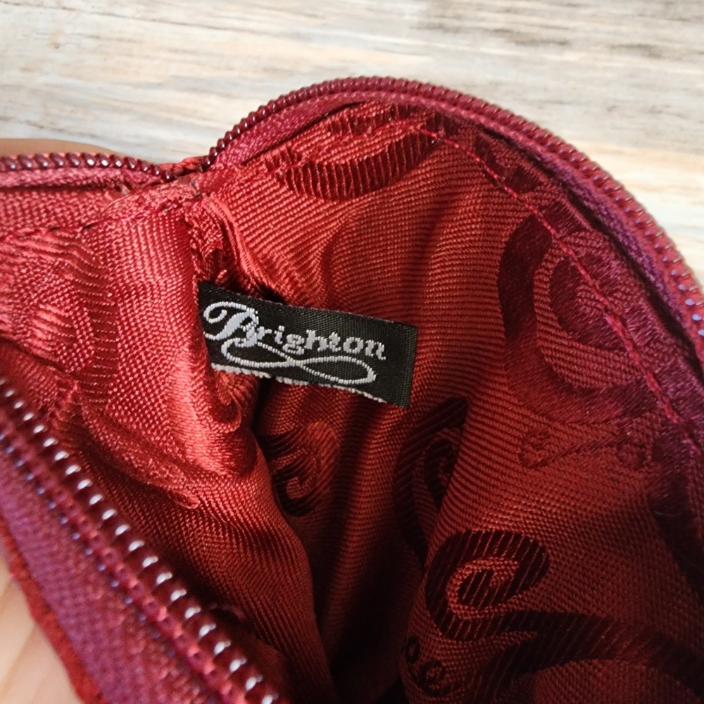 Brighton Red Leather Heart Coin Purse Zipper Pouch Small Wallet - Picture 4 of 4